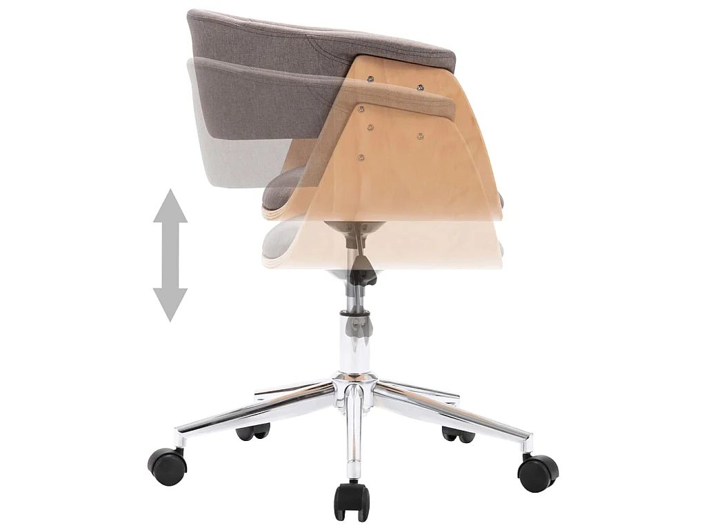 Chaises pivotantes à manger lot de 4 taupe tissu