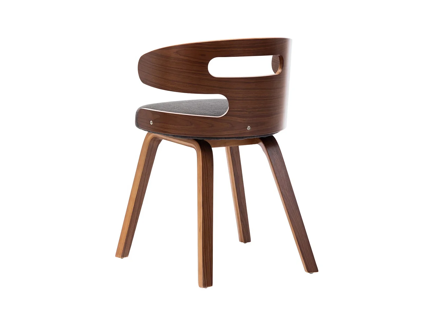 Eetkamerstoelen 2 st gebogen hout en stof donkergrijs