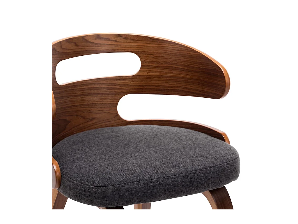 Eetkamerstoelen 2 st gebogen hout en stof donkergrijs