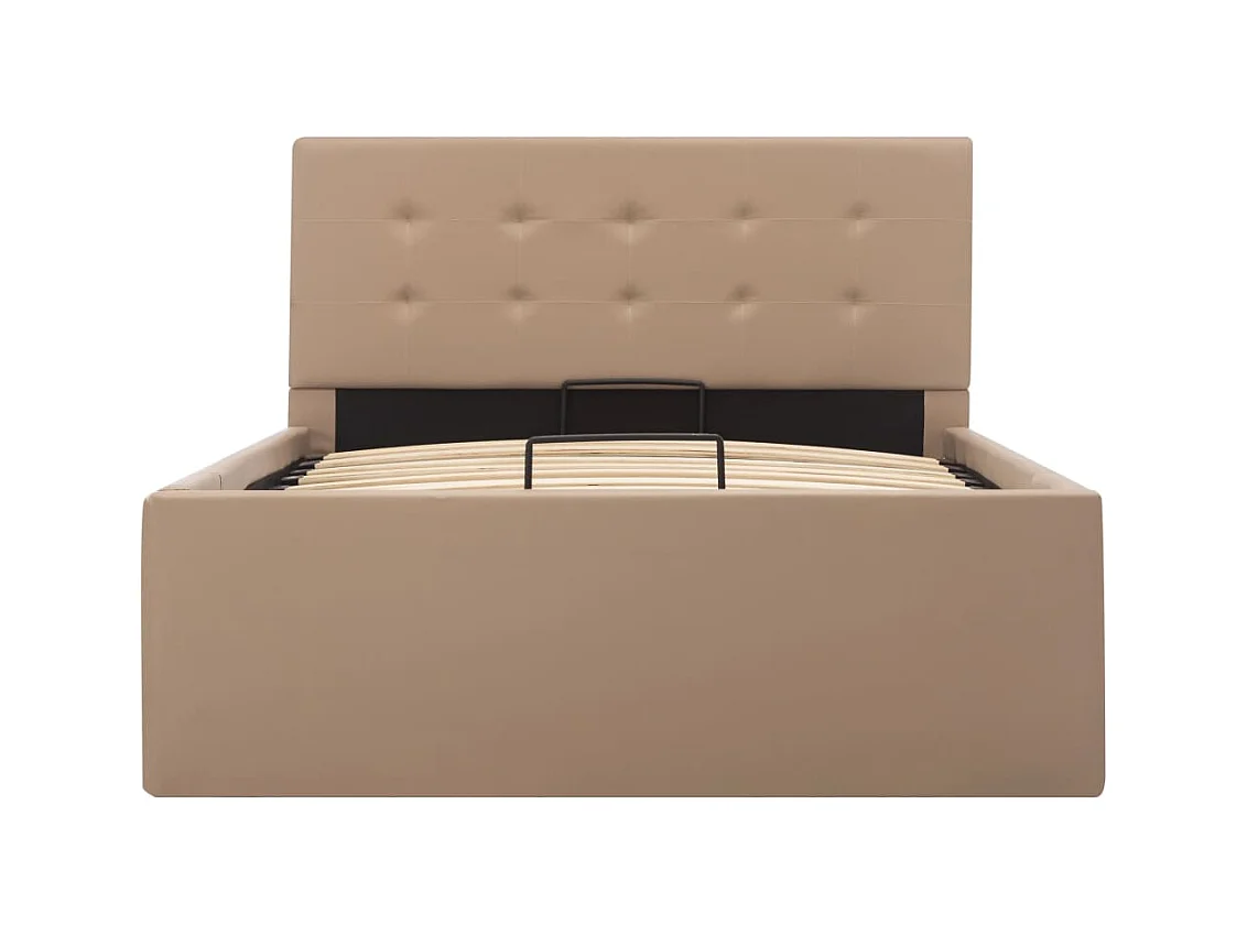 Cadre de lit à rangement Cappuccino Similicuir 90x200 cm