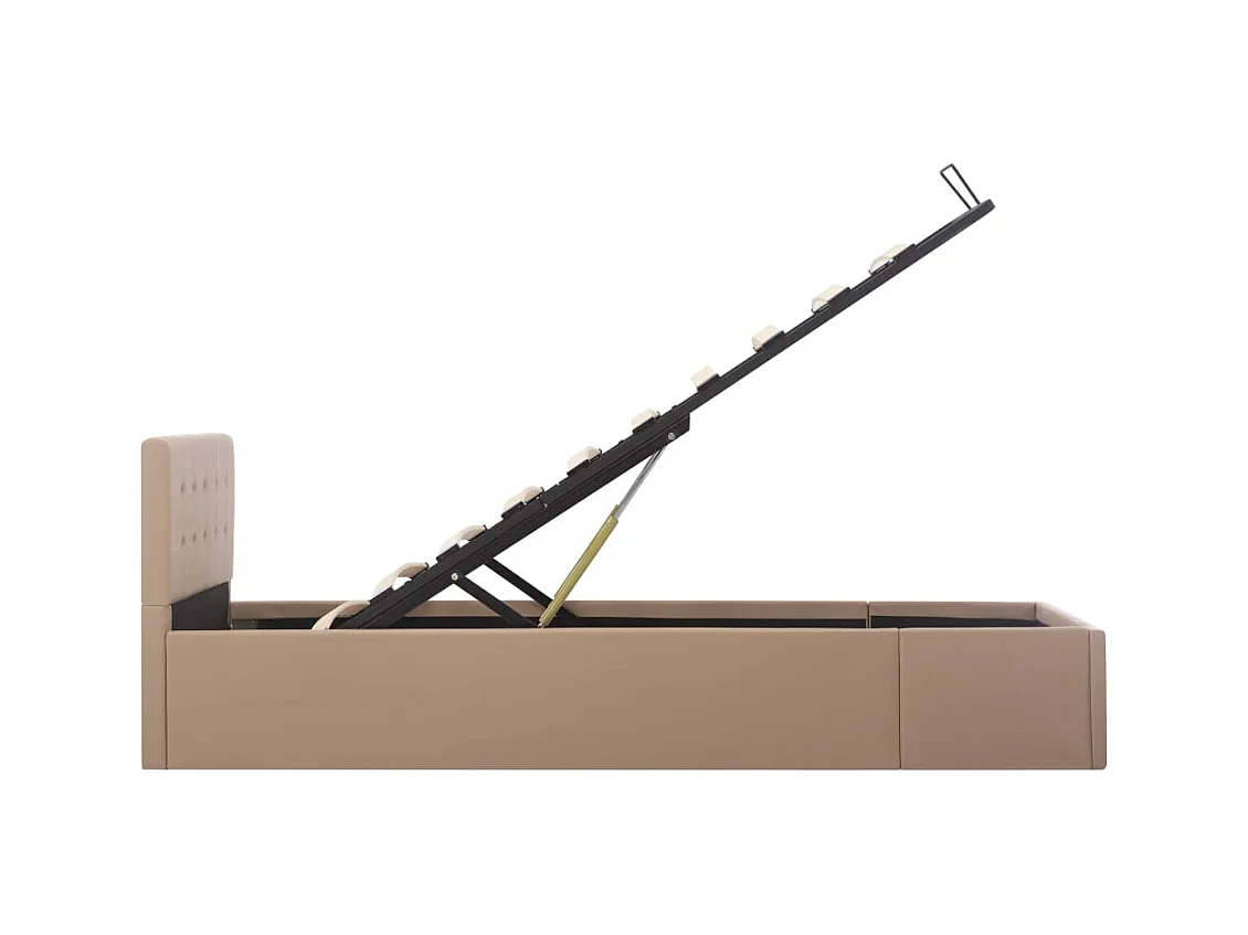 Cadre de lit à rangement Cappuccino Similicuir 90x200 cm