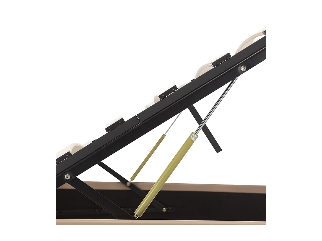 Cadre de lit à rangement Cappuccino Similicuir 90x200 cm