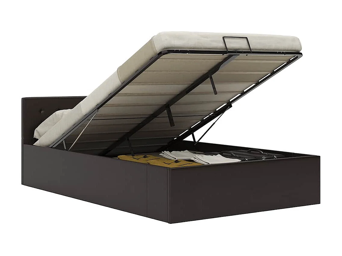Stauraumbett Hydraulisch Grau Kunstleder 120×200 cm