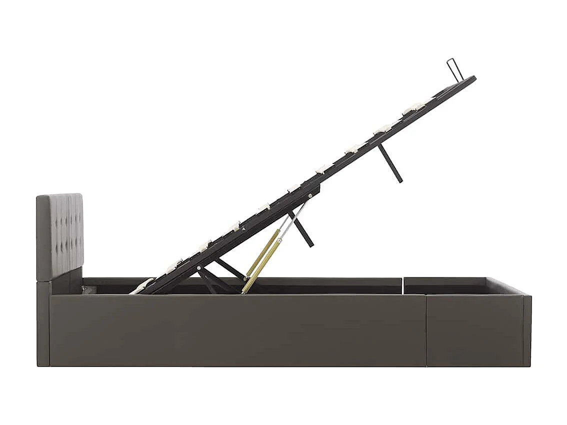 Stauraumbett Hydraulisch Grau Kunstleder 120×200 cm