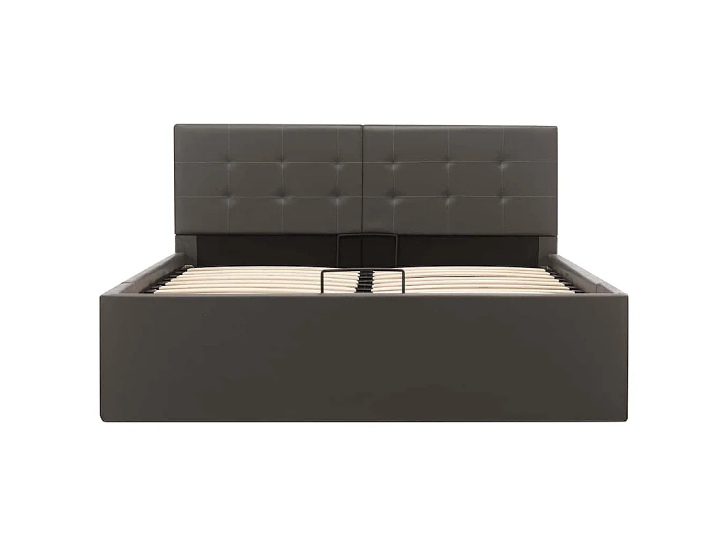 Cama canapé hidráulica cuero sintético gris 120x200 cm