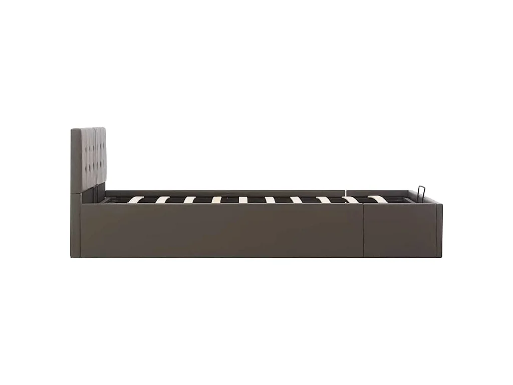 Cama canapé hidráulica cuero sintético gris 120x200 cm