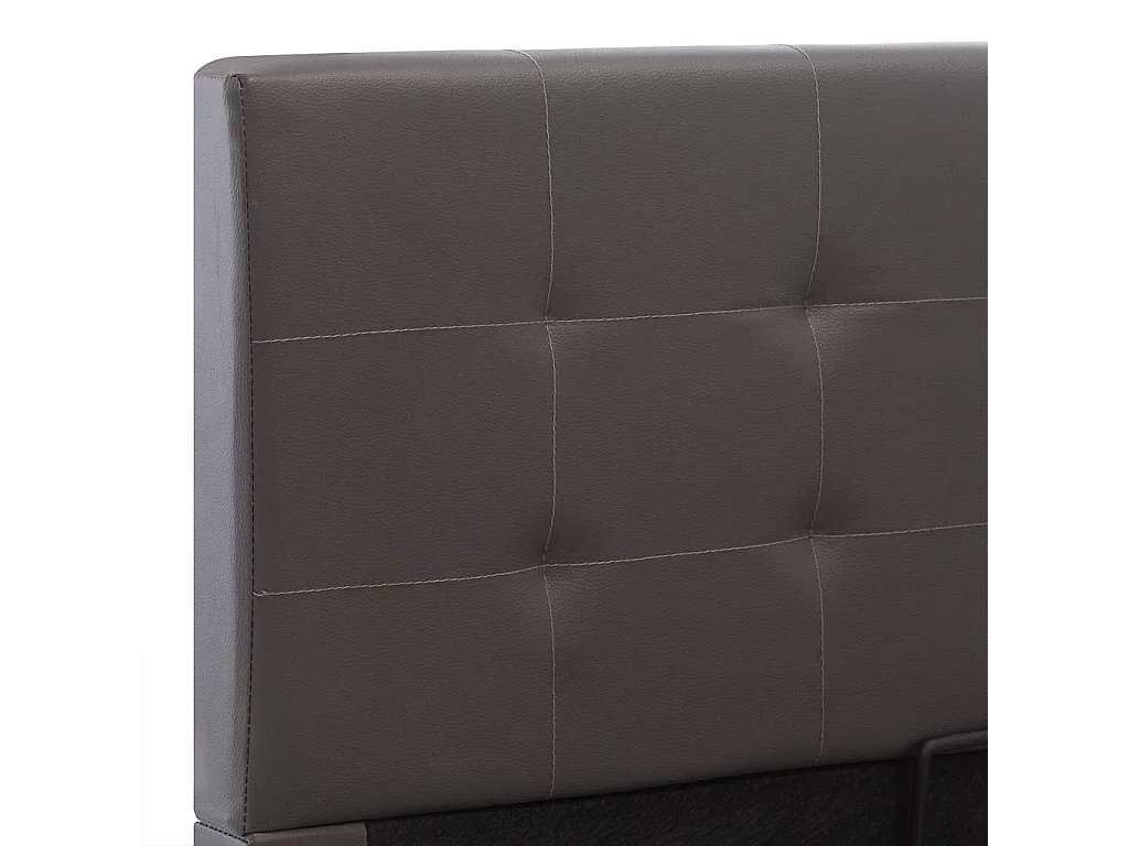 Cama canapé hidráulica cuero sintético gris 120x200 cm