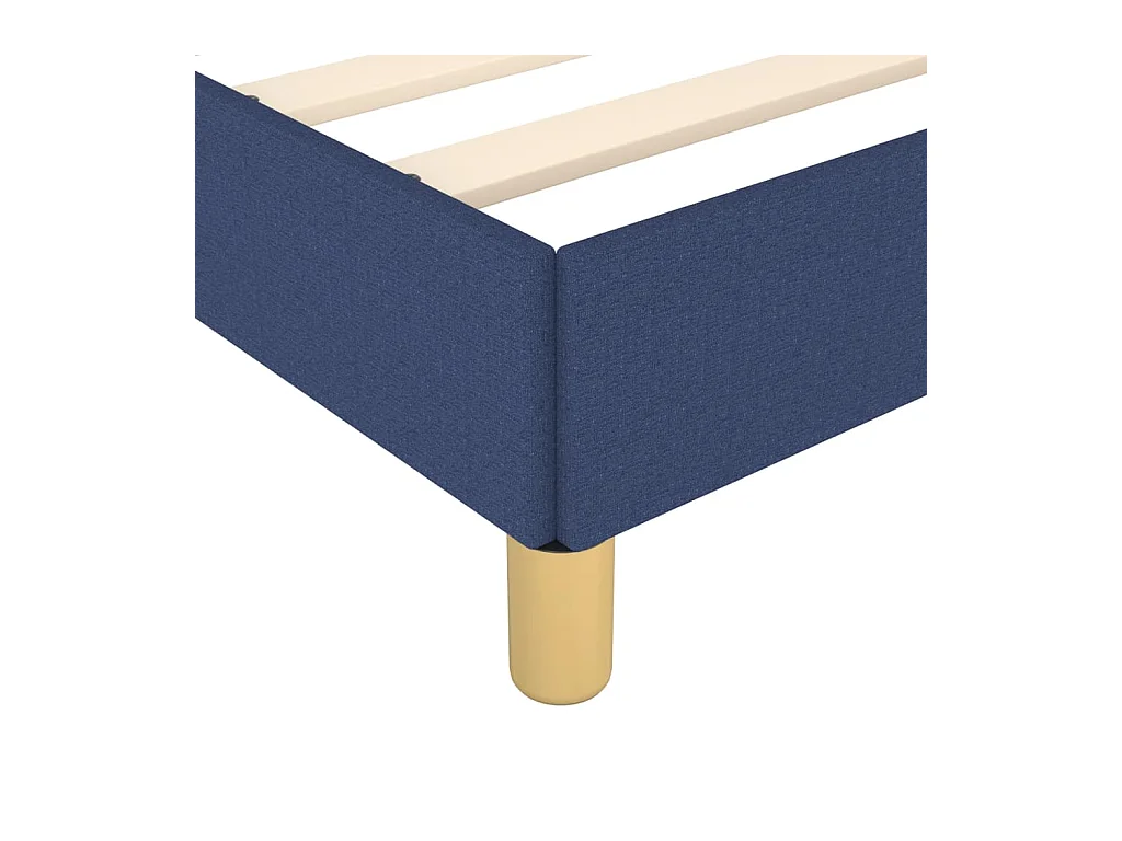 Cadre de lit sans matelas bleu tissu
