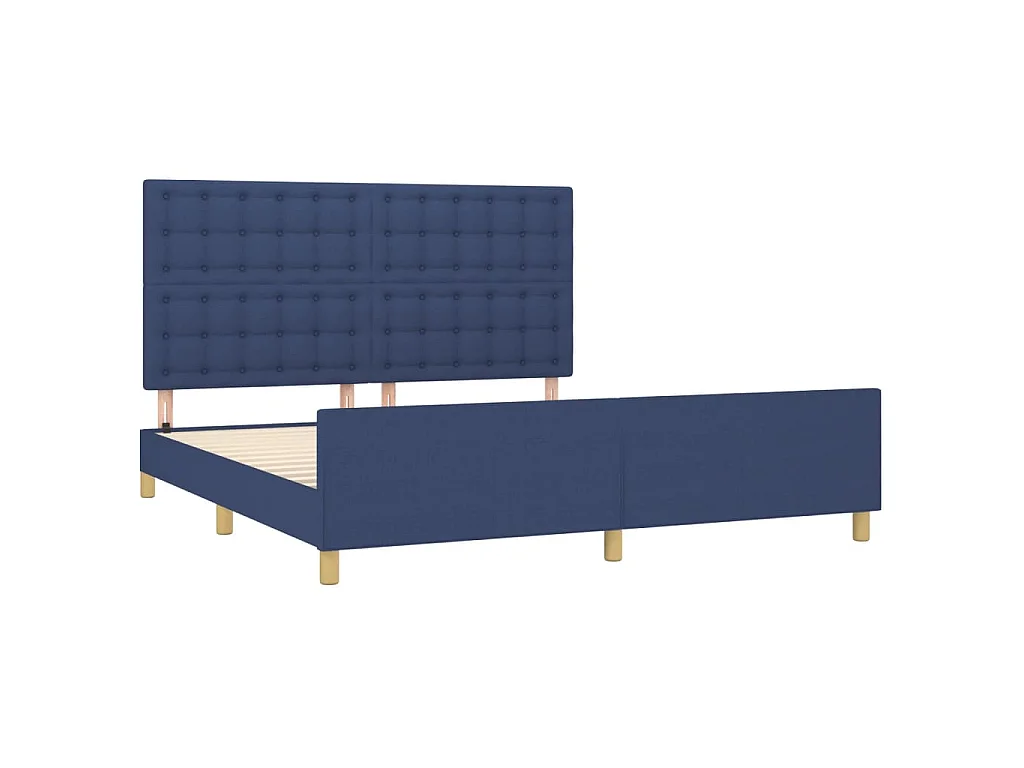 Giroletto con Testiera Blu 180x200 cm in Tessuto