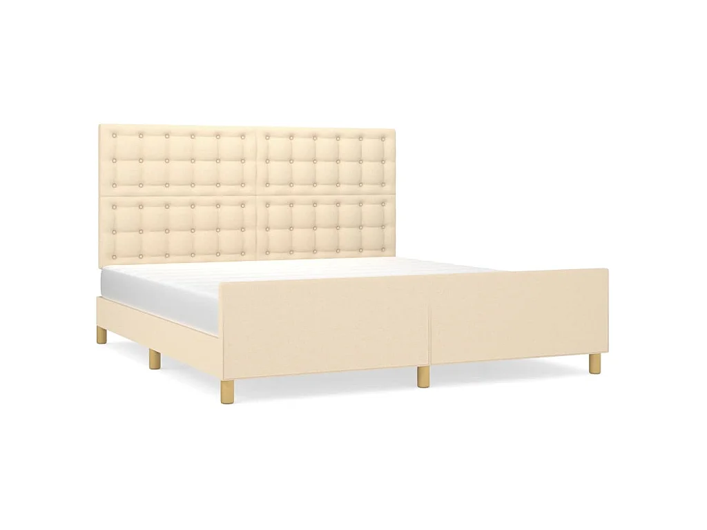 Giroletto con Testiera Crema 180x200 cm in Tessuto