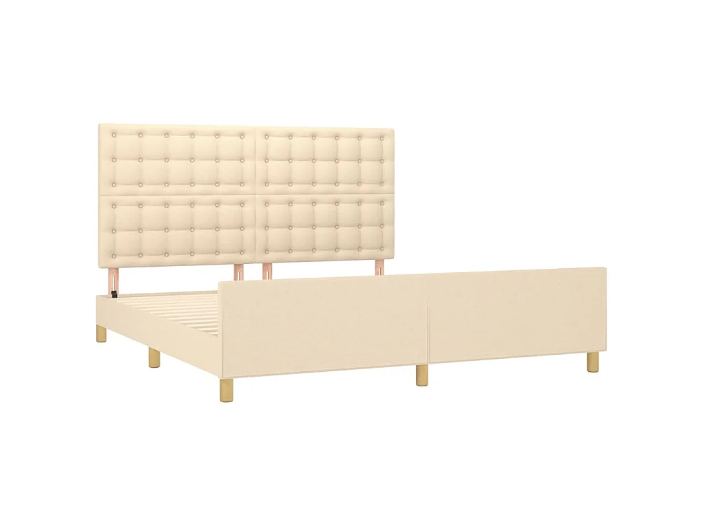 Giroletto con Testiera Crema 180x200 cm in Tessuto