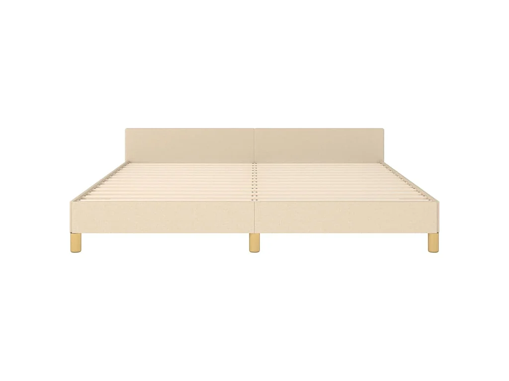 Giroletto con Testiera Crema 180x200 cm in Tessuto