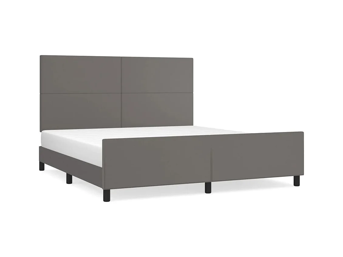 Cadre de lit sans matelas gris 160x200 cm similicuir