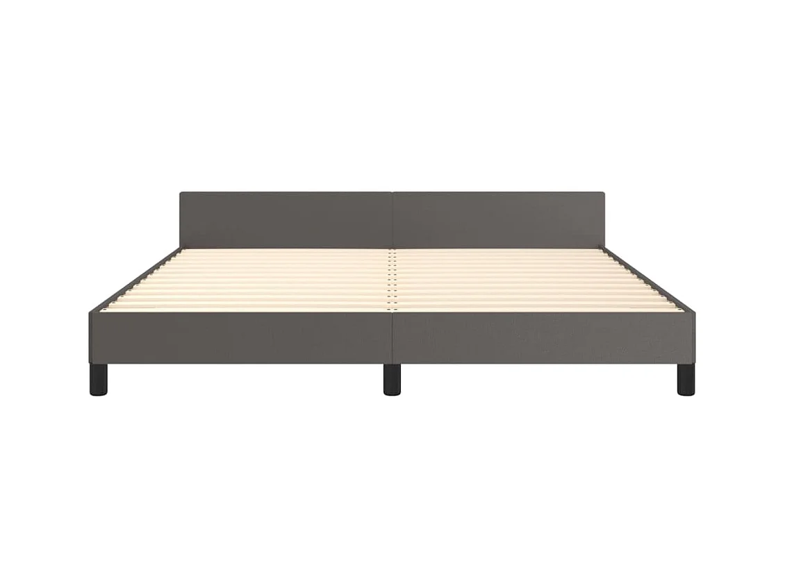 Cadre de lit sans matelas gris 160x200 cm similicuir