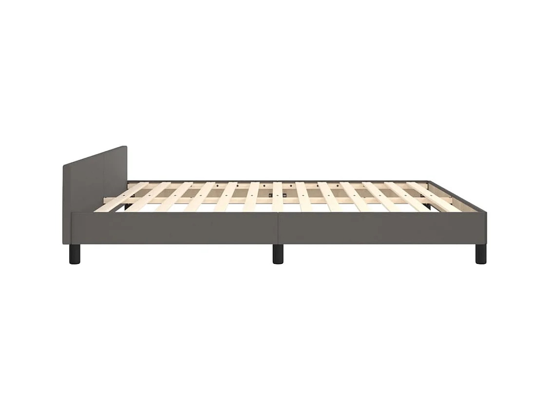 Cadre de lit sans matelas gris 160x200 cm similicuir