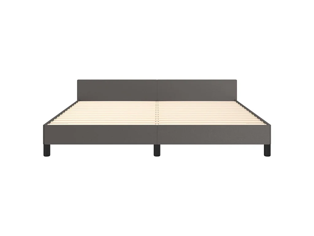 Bedframe met hoofdbord kunstleer grijs 160x200 cm