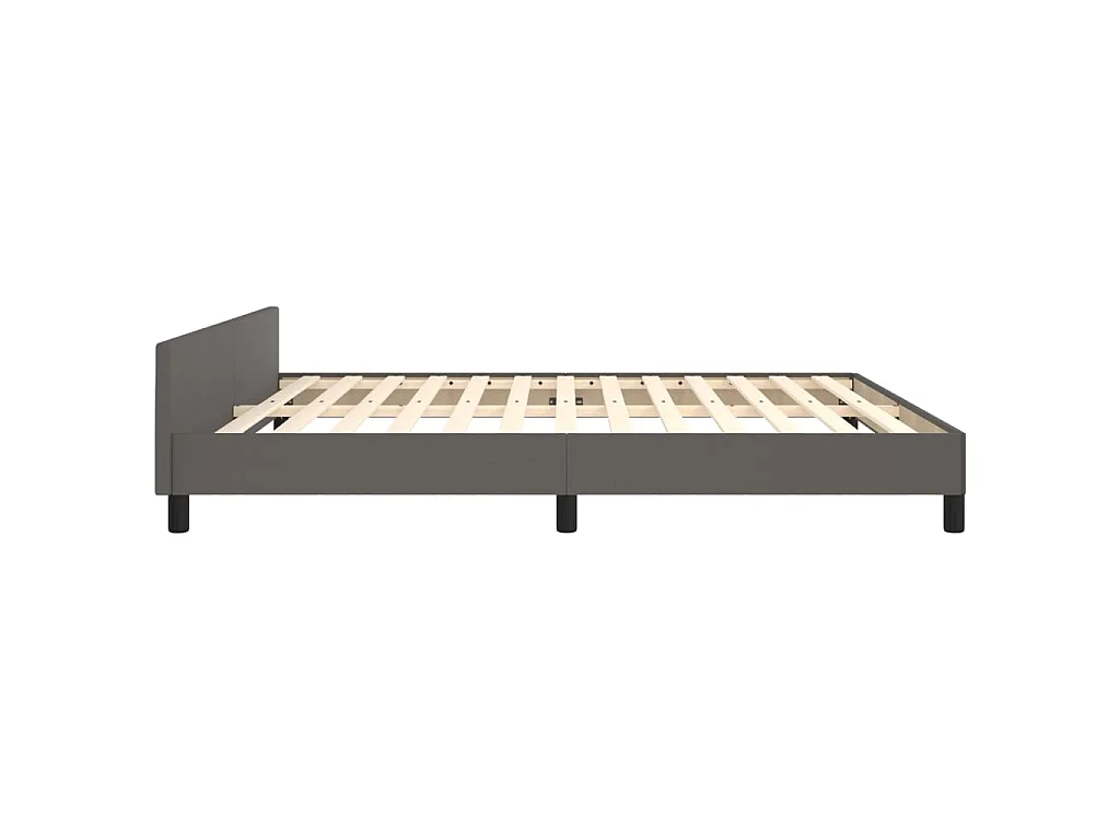 Bedframe met hoofdbord kunstleer grijs 160x200 cm