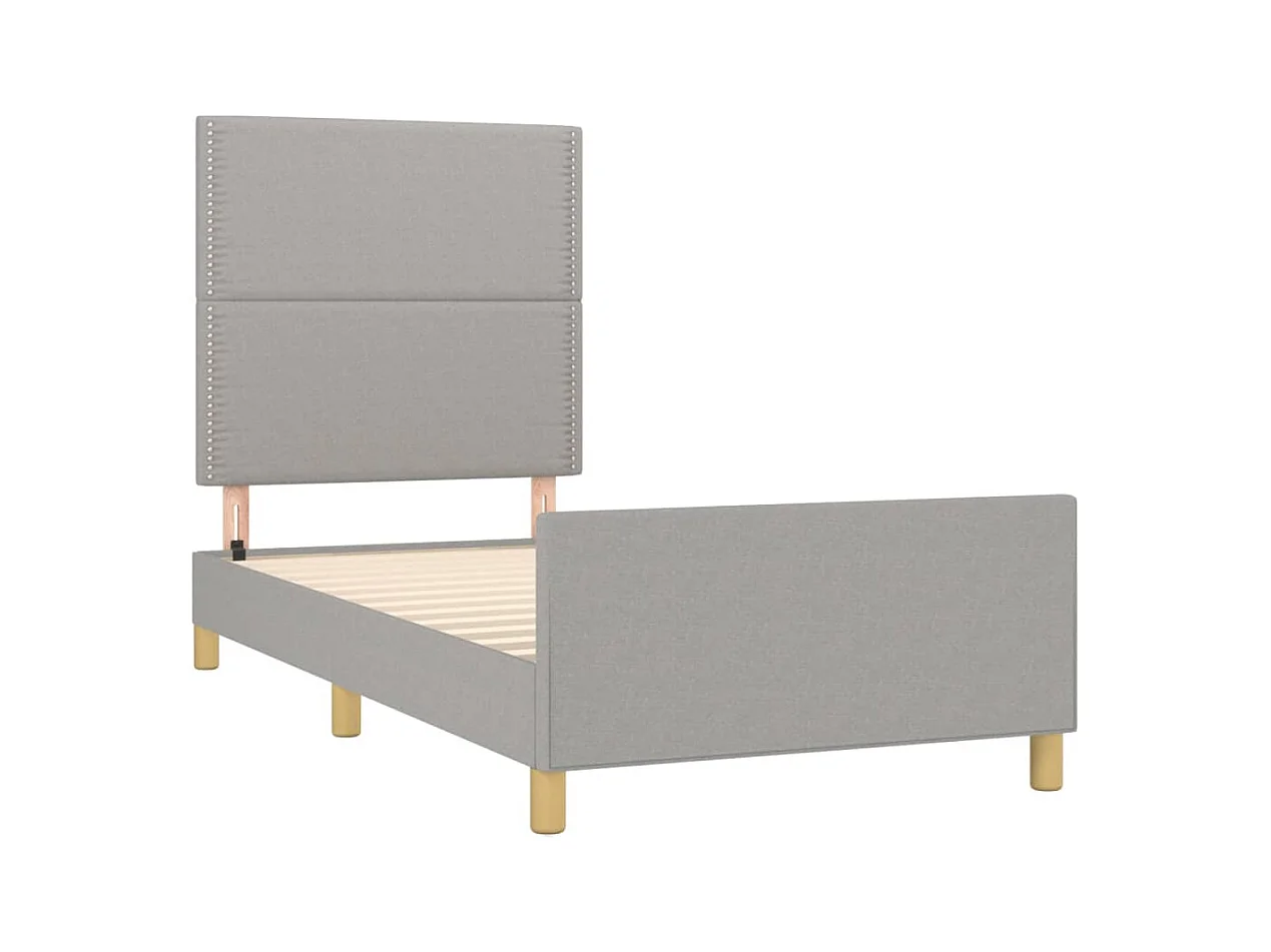Bettgestell ohne Matratze Hellgrau 90x190 cm Stoff