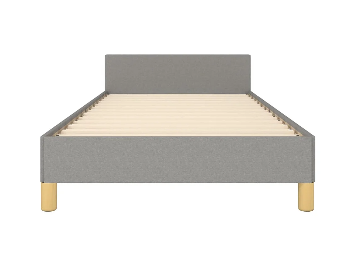 Bettgestell ohne Matratze Hellgrau 90x190 cm Stoff