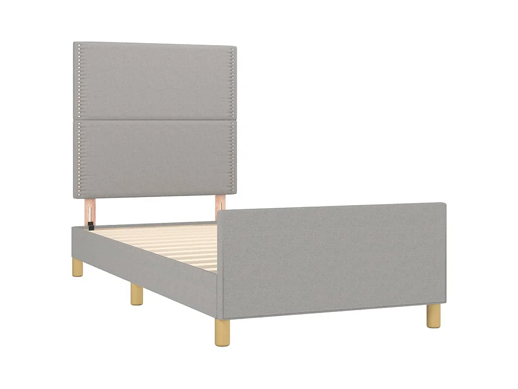 Bedframe zonder matras 90x190 cm stof lichtgrijs