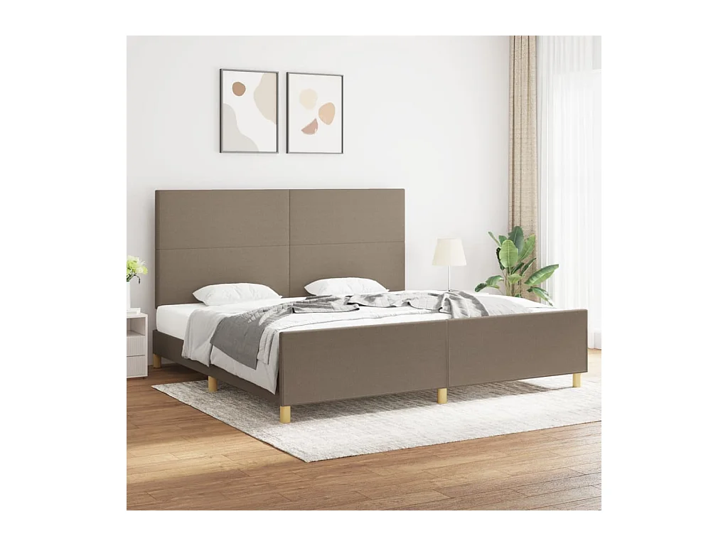 Cadre de lit sans matelas taupe 200x200 cm tissu