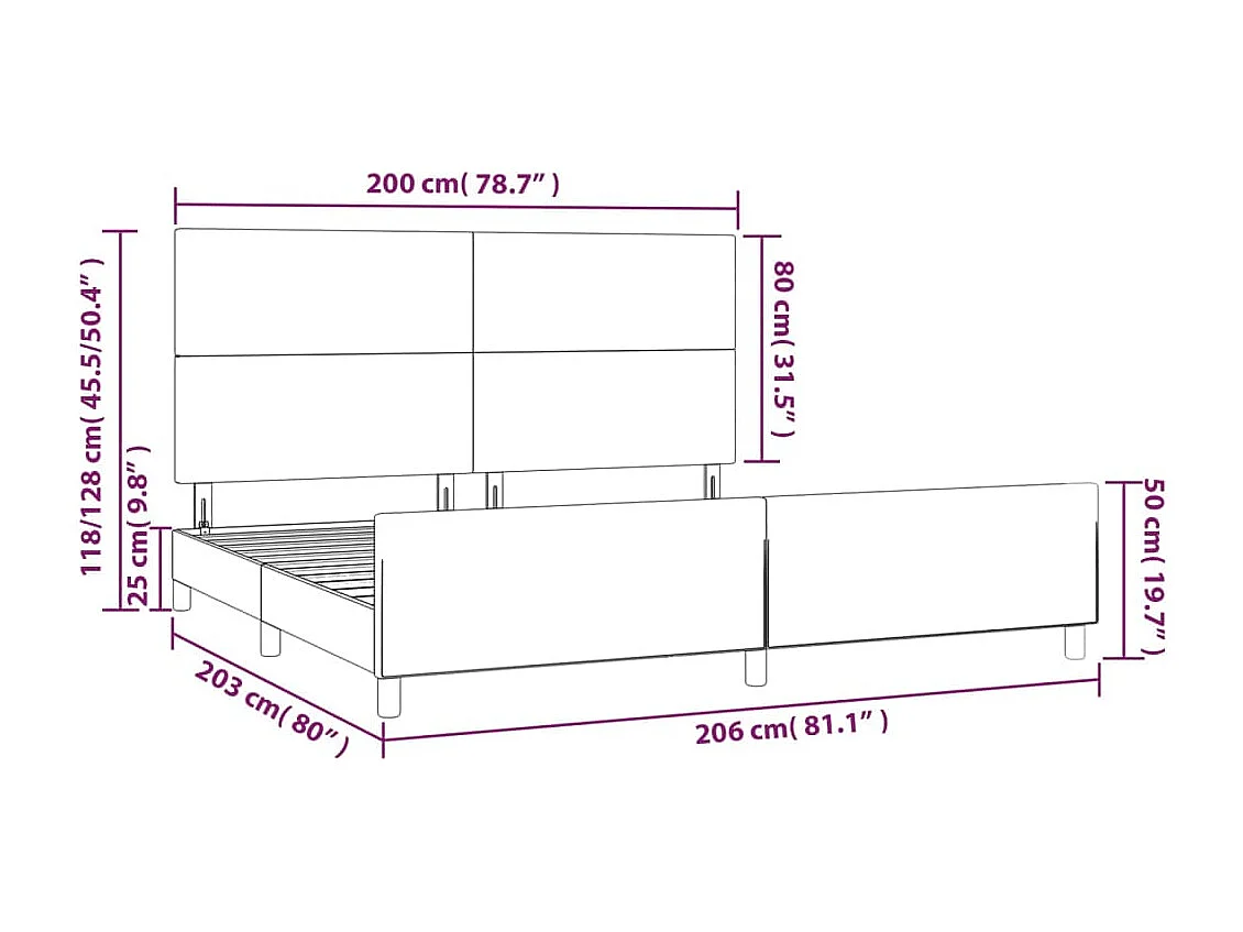 Giroletto senza Materasso Tortora 200x200 cm in Tessuto