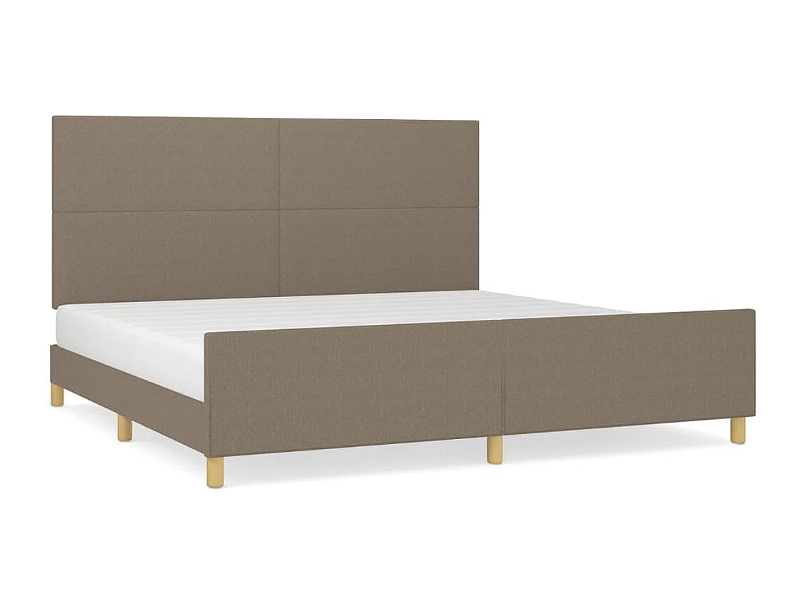 Cadre de lit sans matelas taupe 200x200 cm tissu