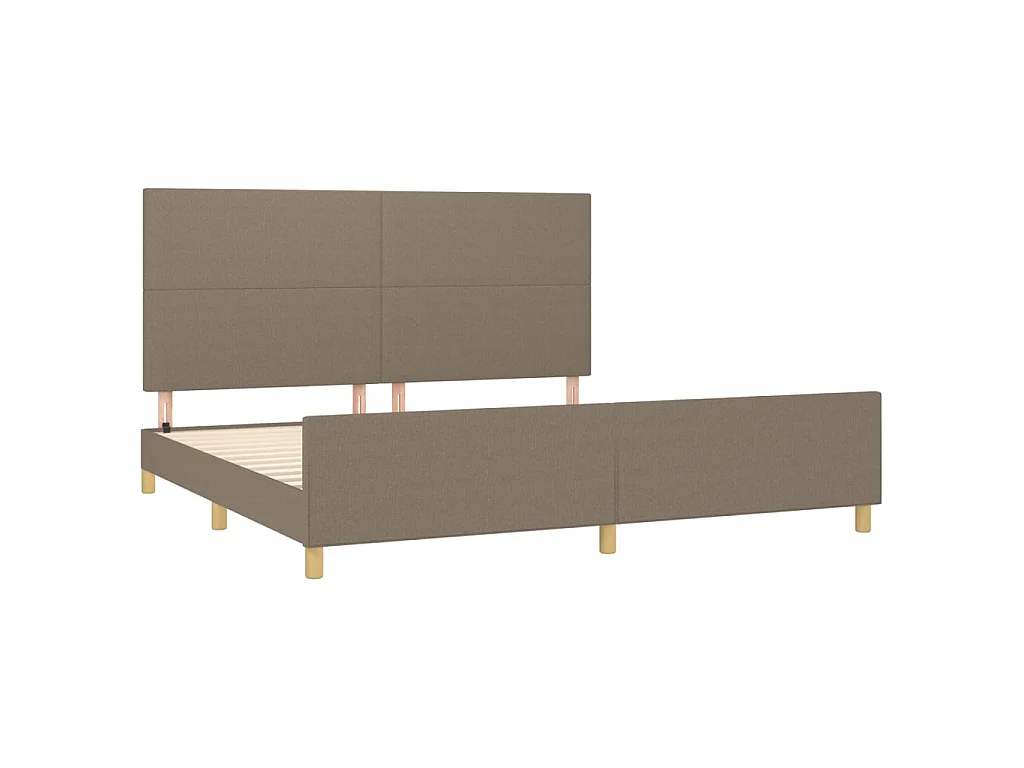 Cadre de lit sans matelas taupe 200x200 cm tissu