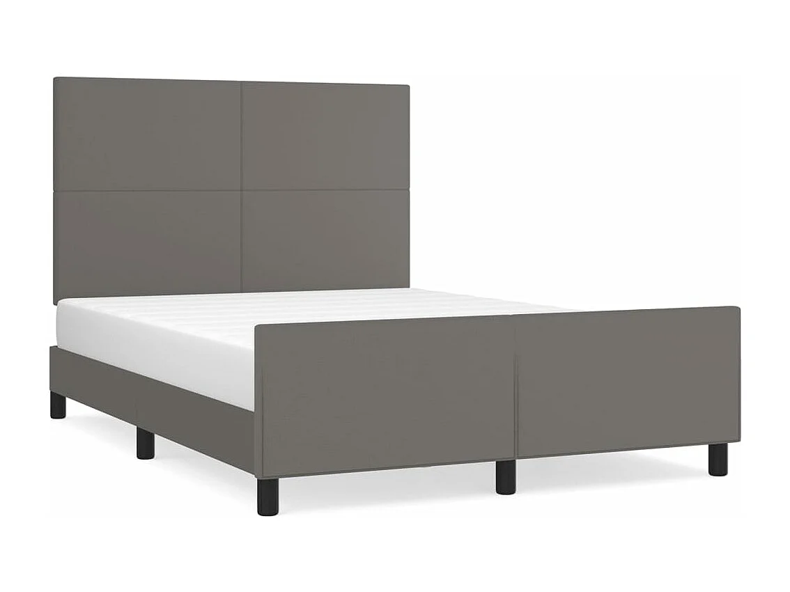 Cadre de lit sans matelas gris 140x200 cm similicuir