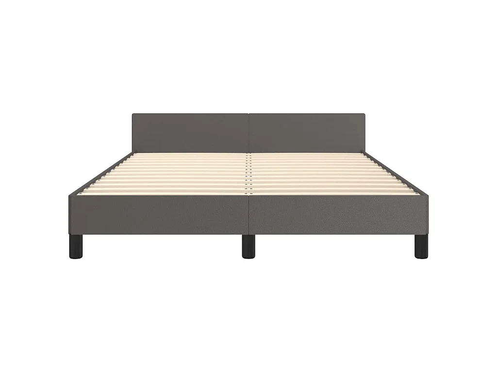 Bettgestell mit Kopfteil Grau 140x200 cm Kunstleder