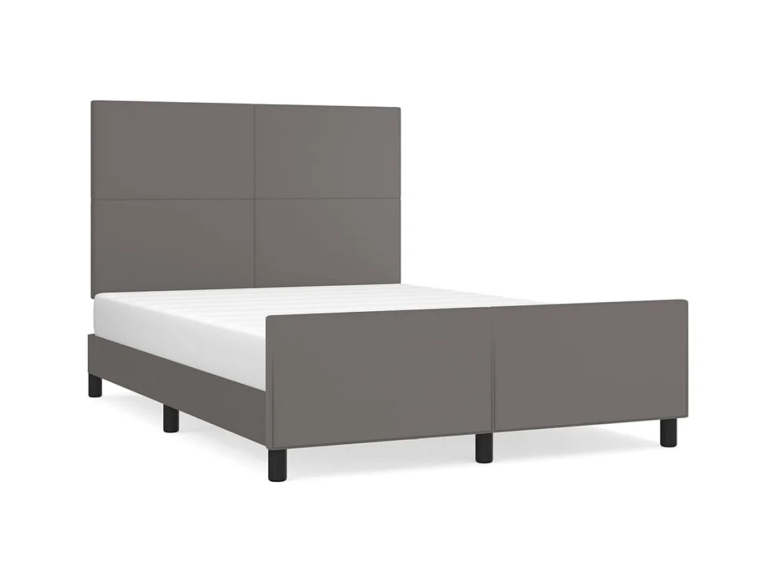 Cadre de lit sans matelas gris 140x190 cm similicuir