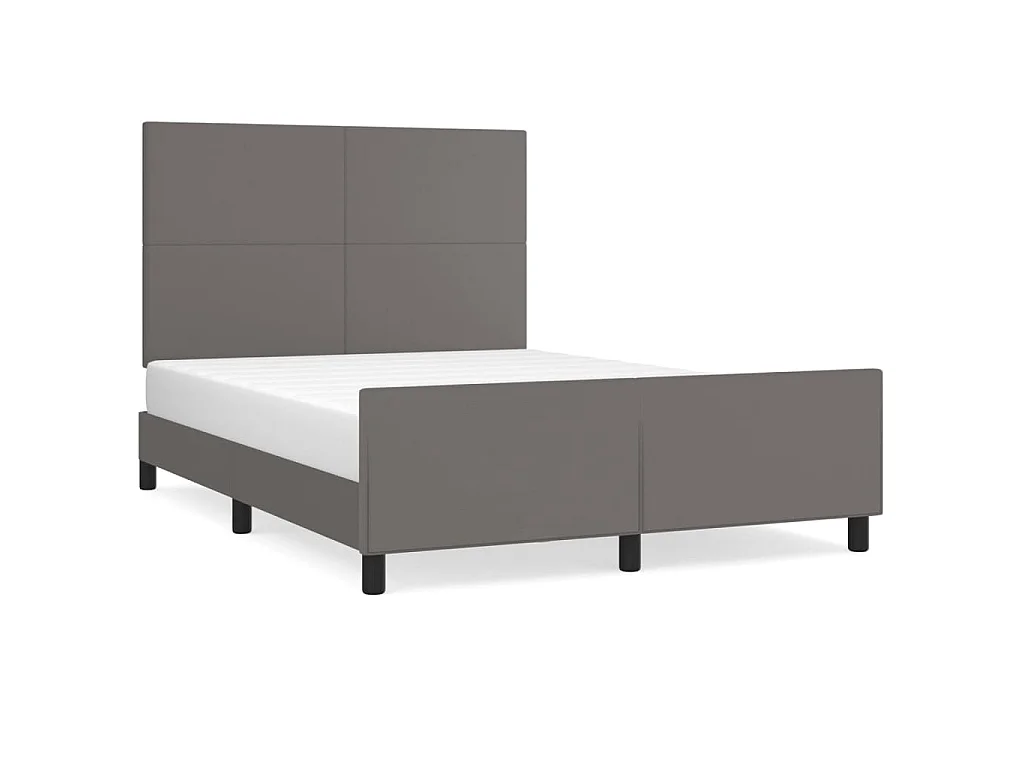 Cadre de lit sans matelas gris 140x190 cm similicuir