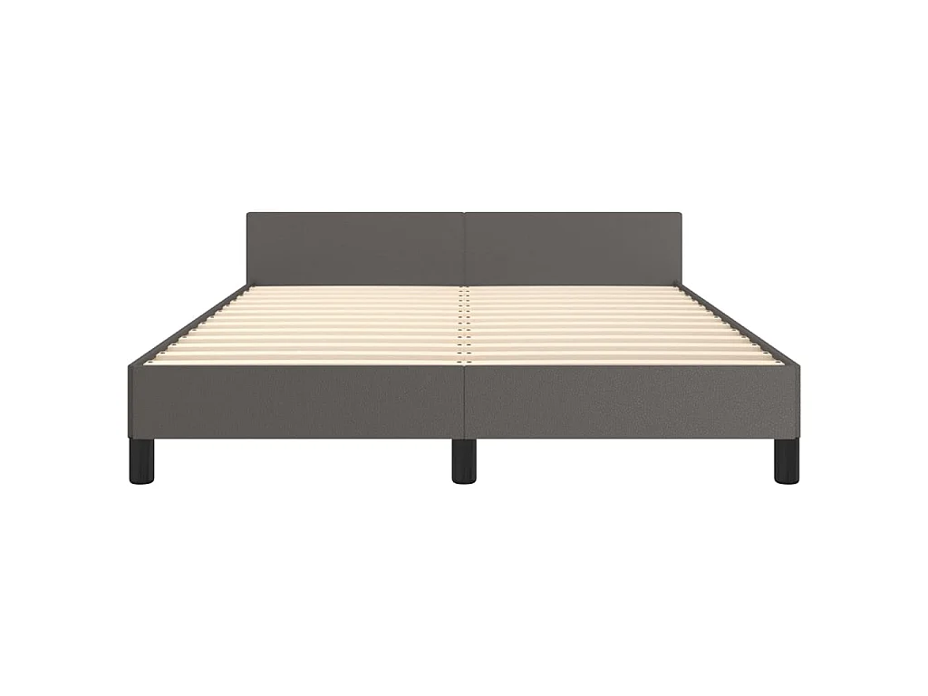 Cadre de lit sans matelas gris 140x190 cm similicuir