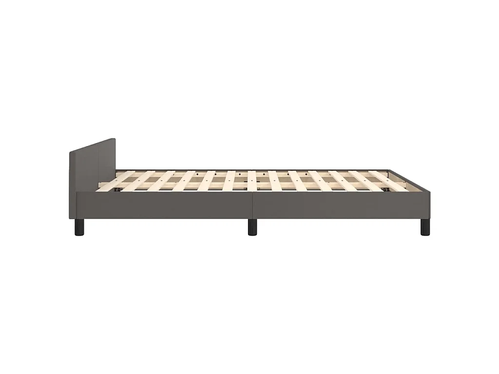 Cadre de lit sans matelas gris 140x190 cm similicuir