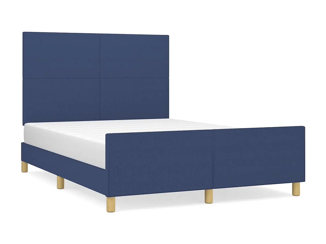 Cadre de lit sans matelas bleu 140x200 cm tissu