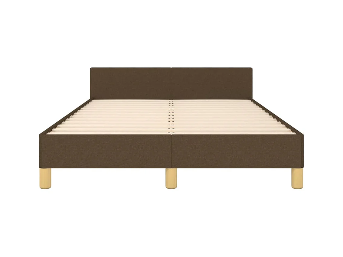 Estructura de cama sin colchón tela marrón oscuro 120x200 cm