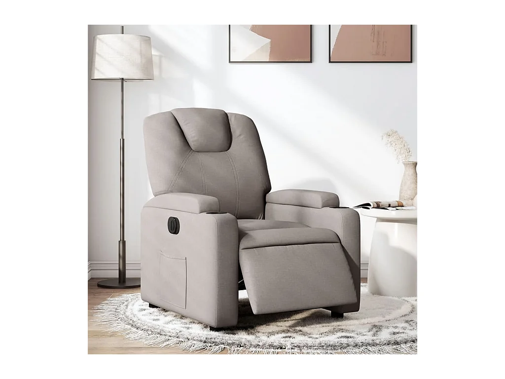 Fauteuil inclinable électrique Taupe Tissu