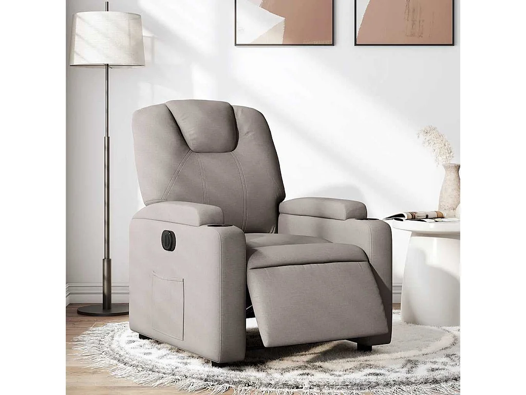 Relaxsessel Elektrisch Taupe Stoff