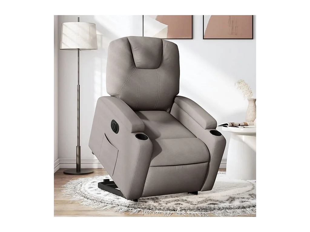 Fauteuil inclinable électrique taupe tissu