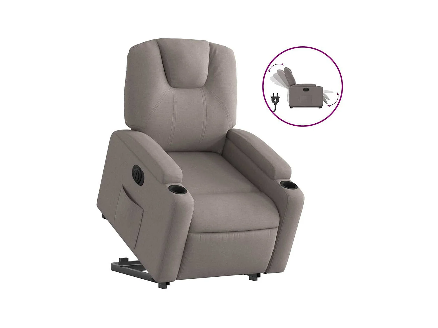 Fauteuil inclinable électrique taupe tissu