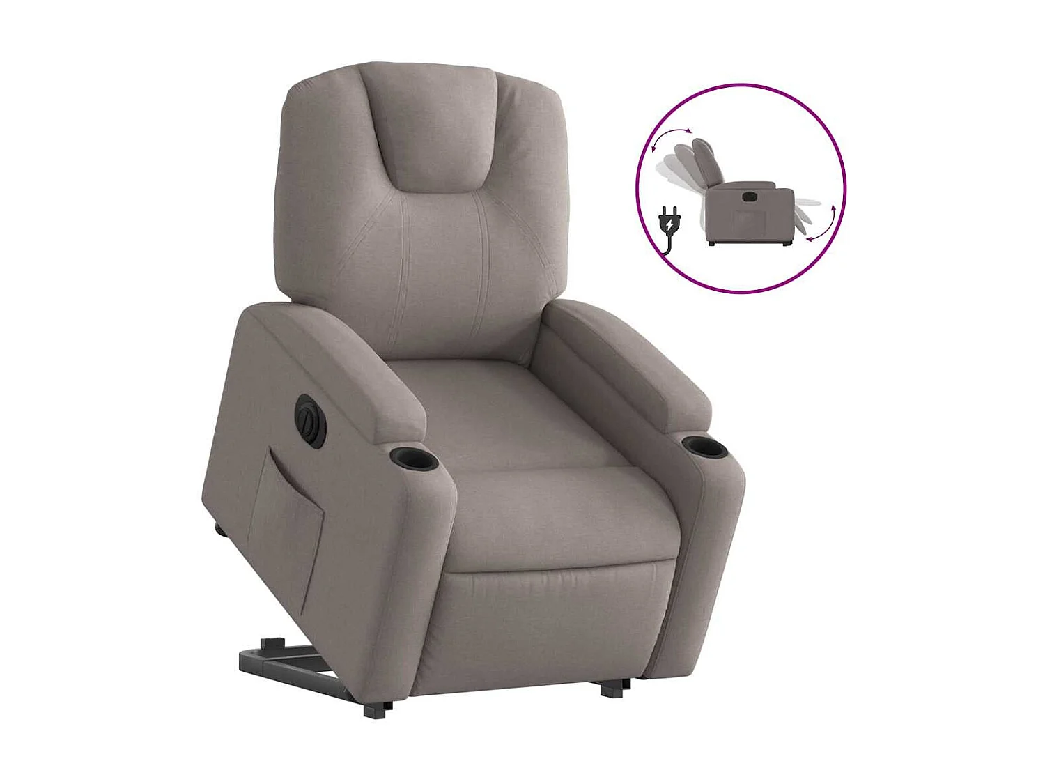 Relaxsessel mit Aufstehhilfe Elektrisch Taupe Stoff