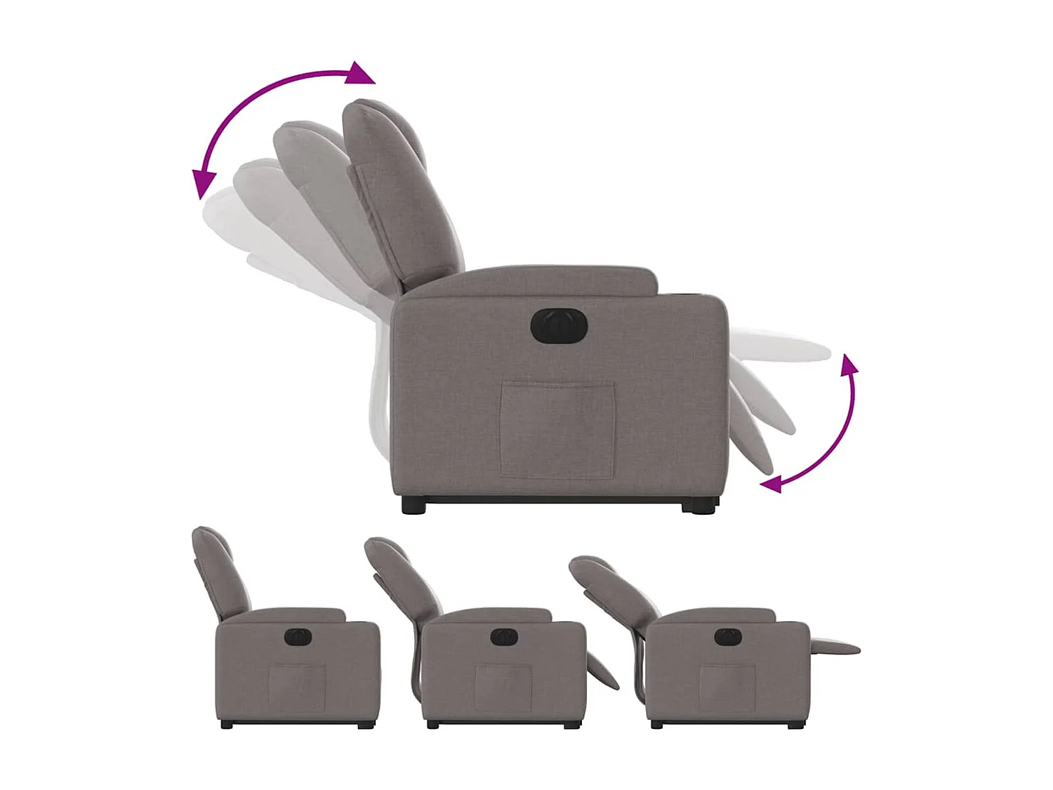 Relaxsessel mit Aufstehhilfe Elektrisch Taupe Stoff