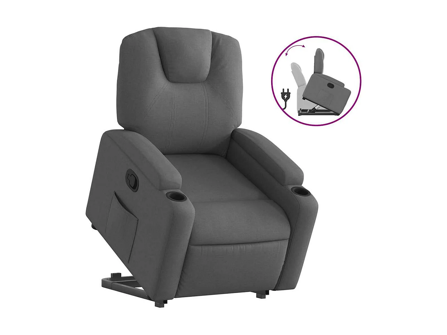 Fauteuil inclinable Gris foncé Tissu
