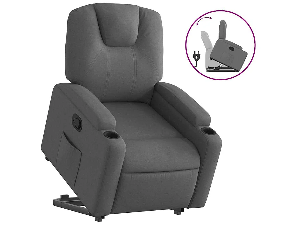 Fauteuil inclinable Gris foncé Tissu