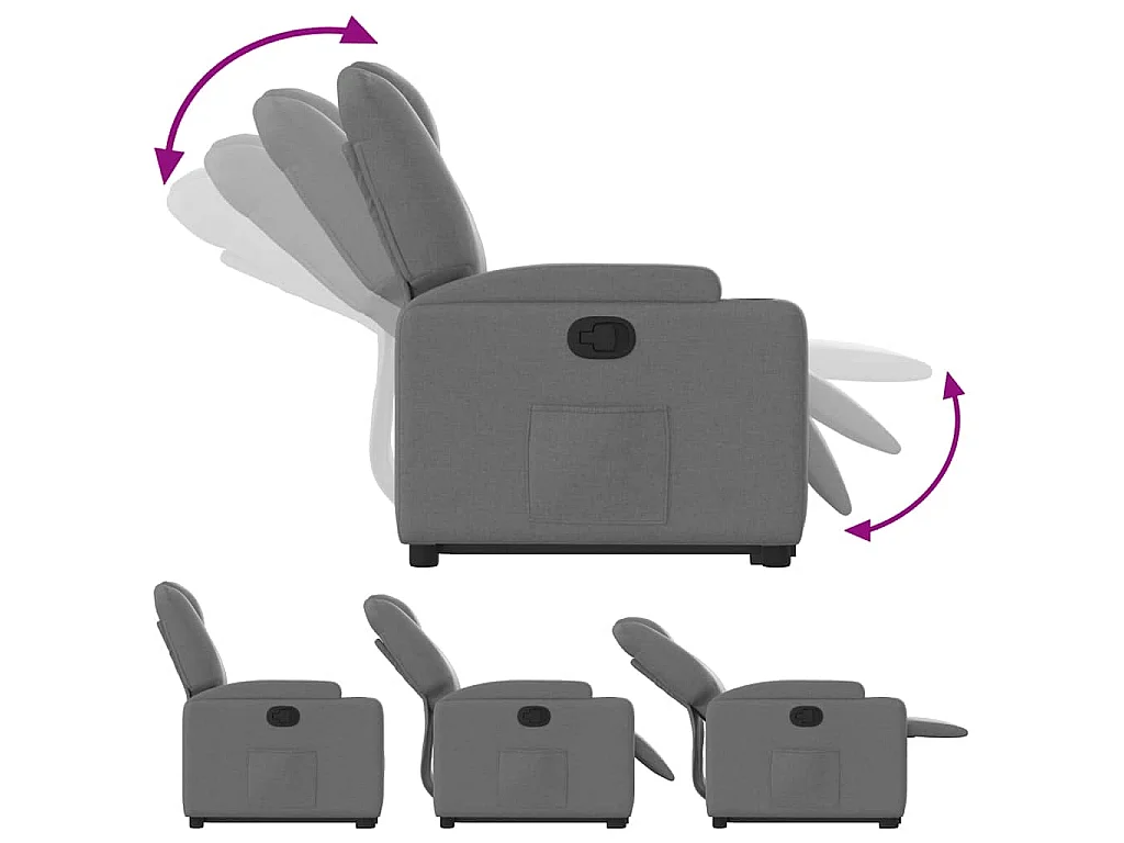 Fauteuil inclinable Gris foncé Tissu