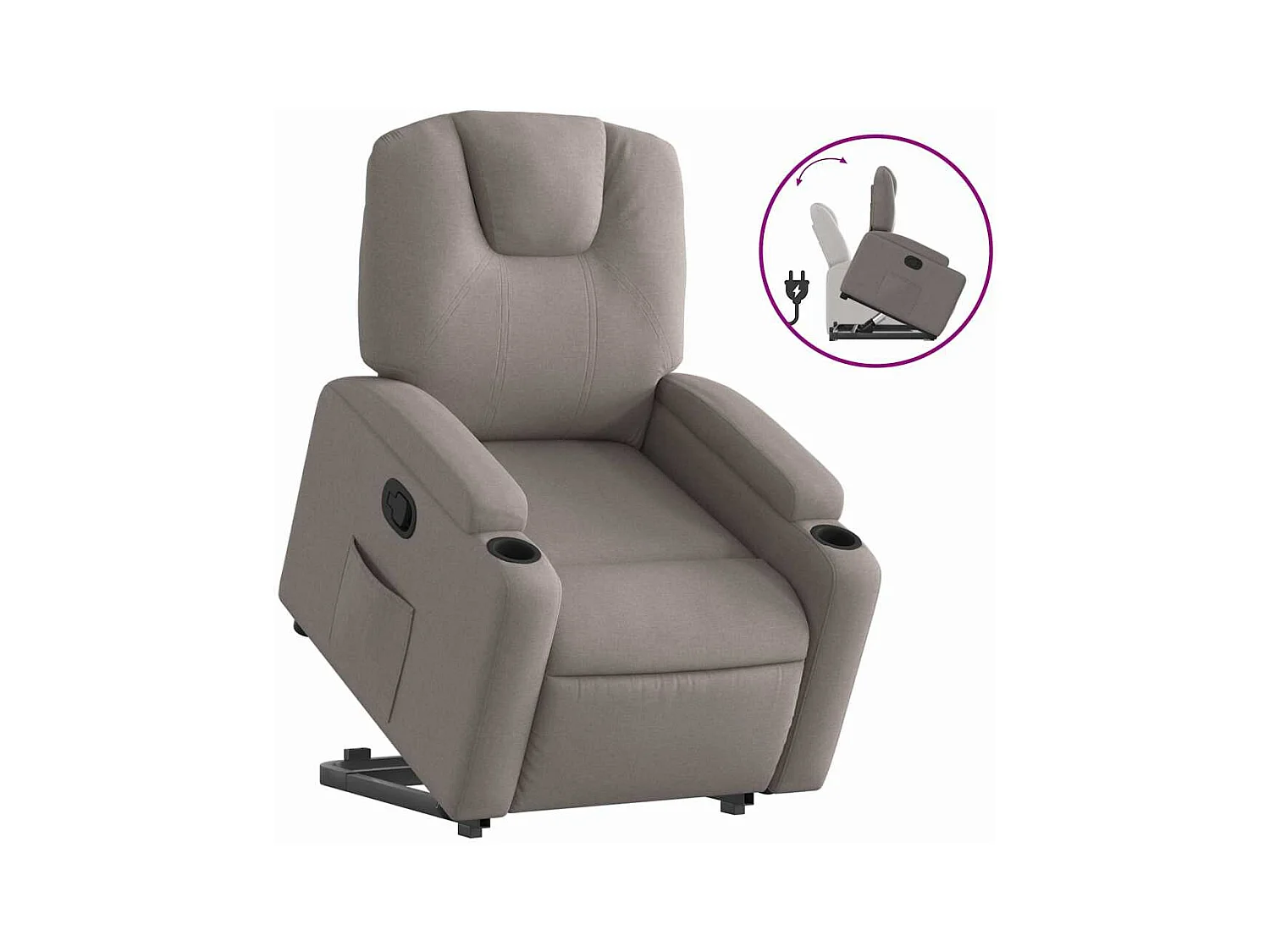 Fauteuil inclinable taupe tissu