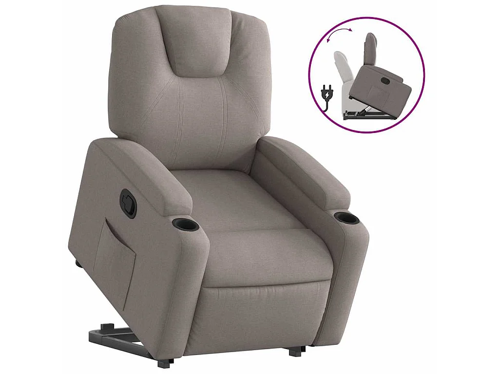 Sta-op-stoel verstelbaar stof taupe