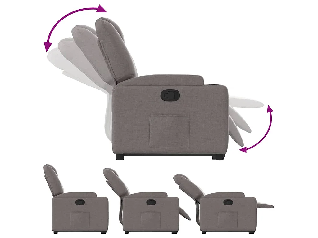 Sta-op-stoel verstelbaar stof taupe