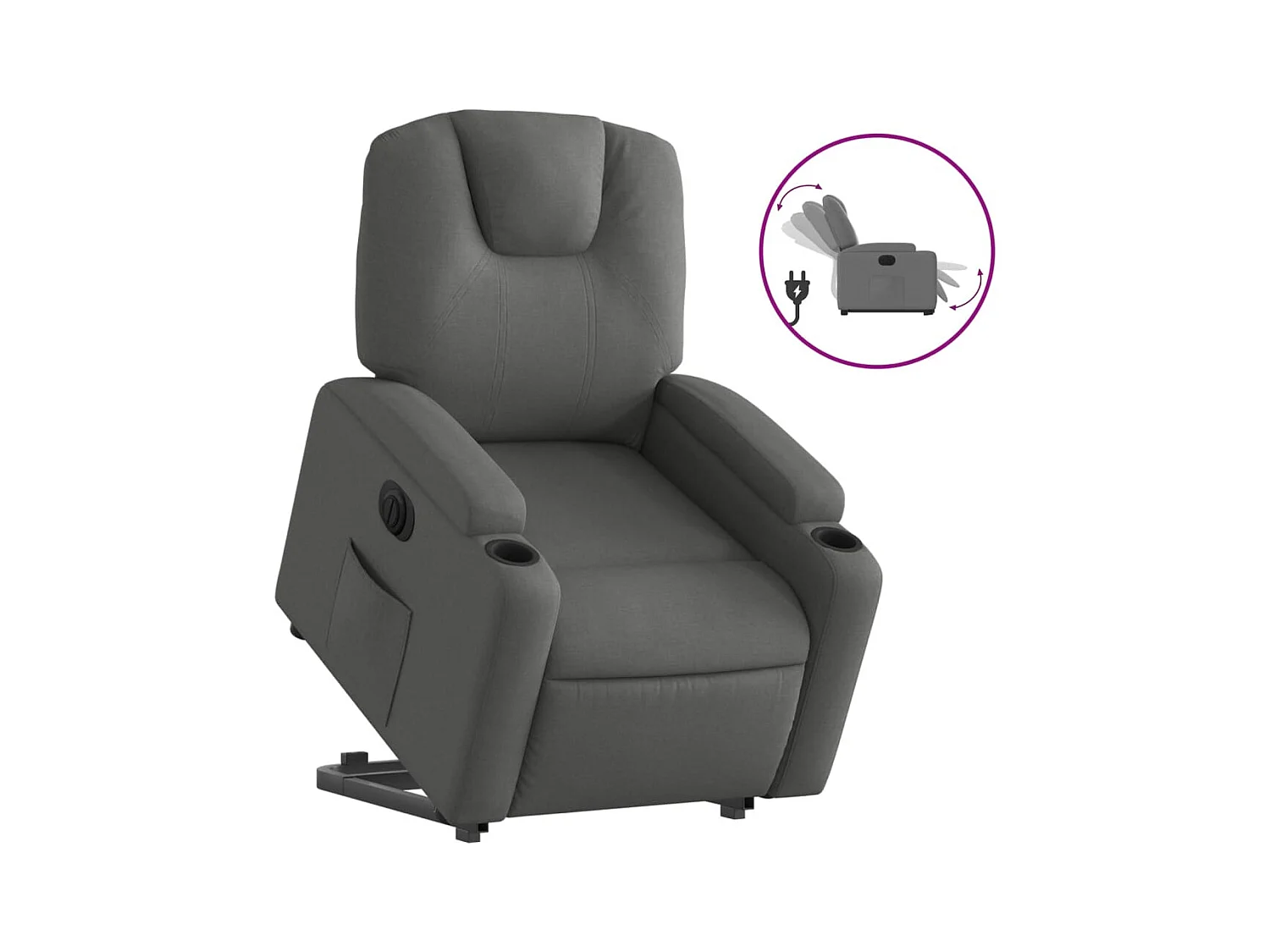 Fauteuil inclinable électrique gris foncé tissu