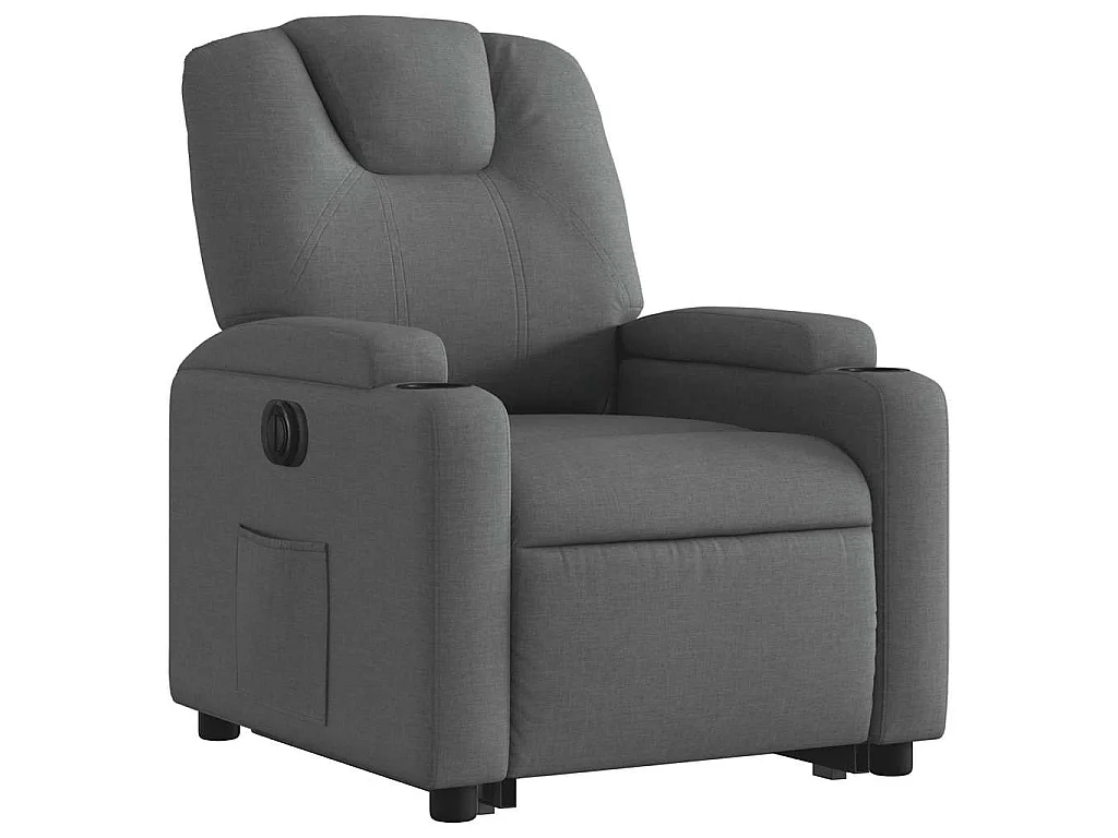 Fauteuil inclinable électrique gris foncé tissu